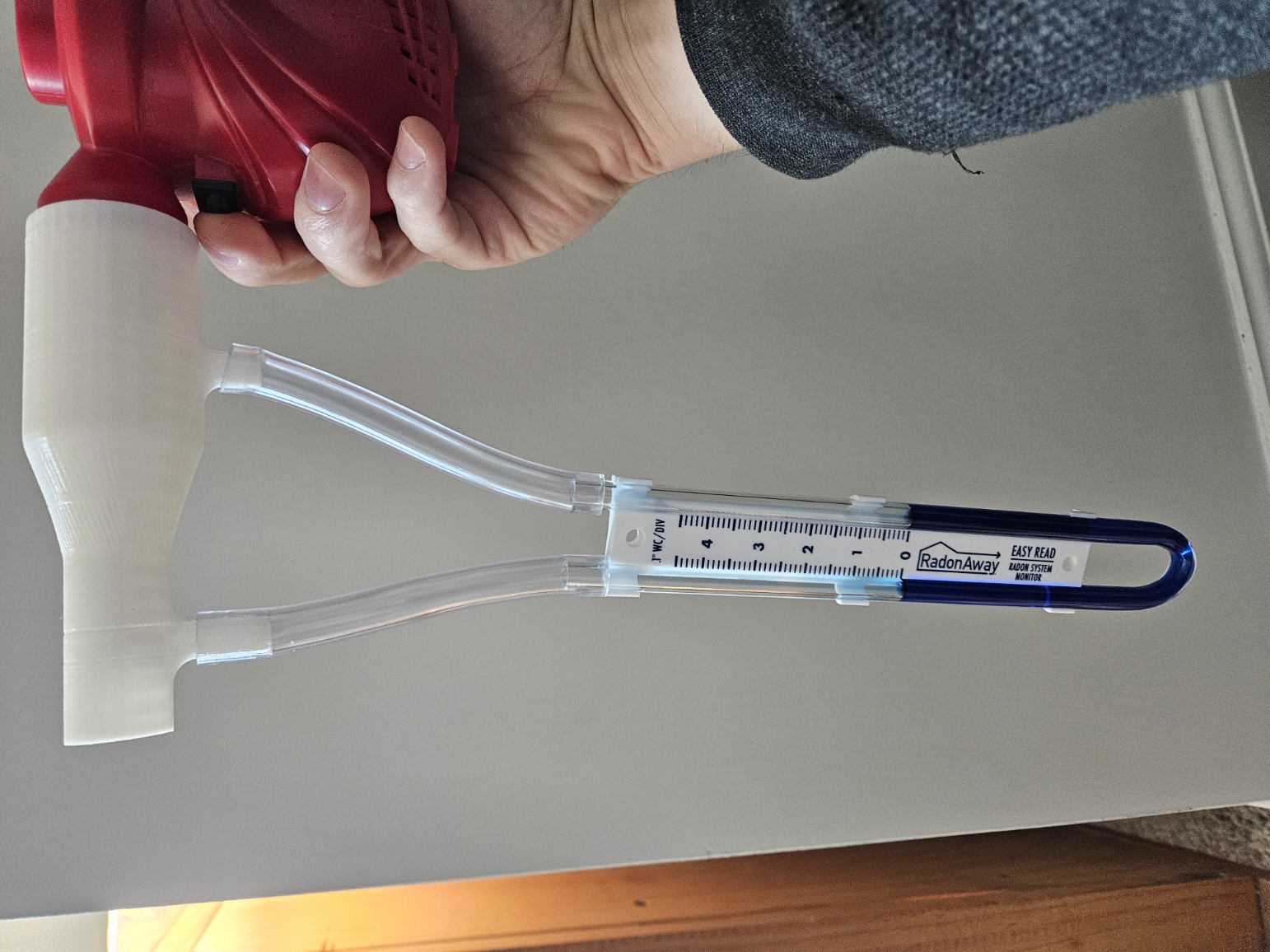 Manometer setup at rest